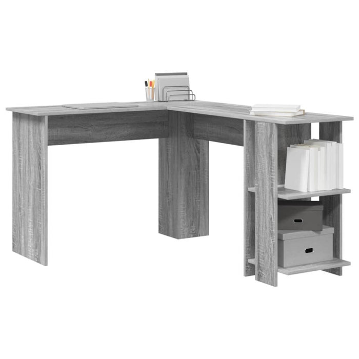 Birou Colțar cu Depozitare Gri Sonoma 140 x 113.5 x 75 cm - WALTI WALTI