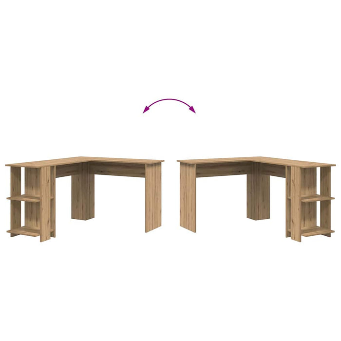 Birou Colțar cu Depozitare stejar artizanal 140 x 113.5 x 75 cm - WALTI WALTI
