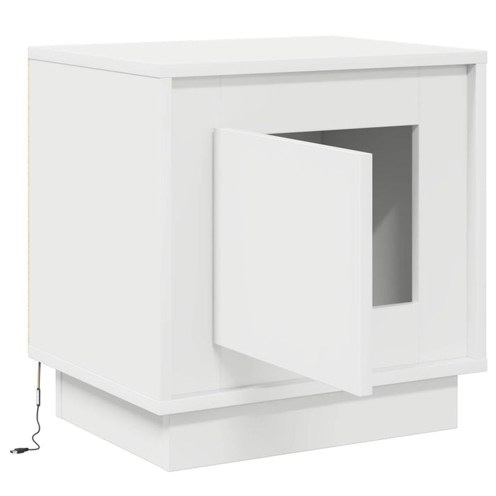 Dulap de noapte Alb 44 x 34,5 x 45 cm Lemn compozit - WALTI WALTI
