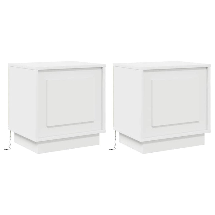 Dulap de noapte 2 pcs Alb 44 x 34,5 x 45 cm Lemn compozit - WALTI WALTI
