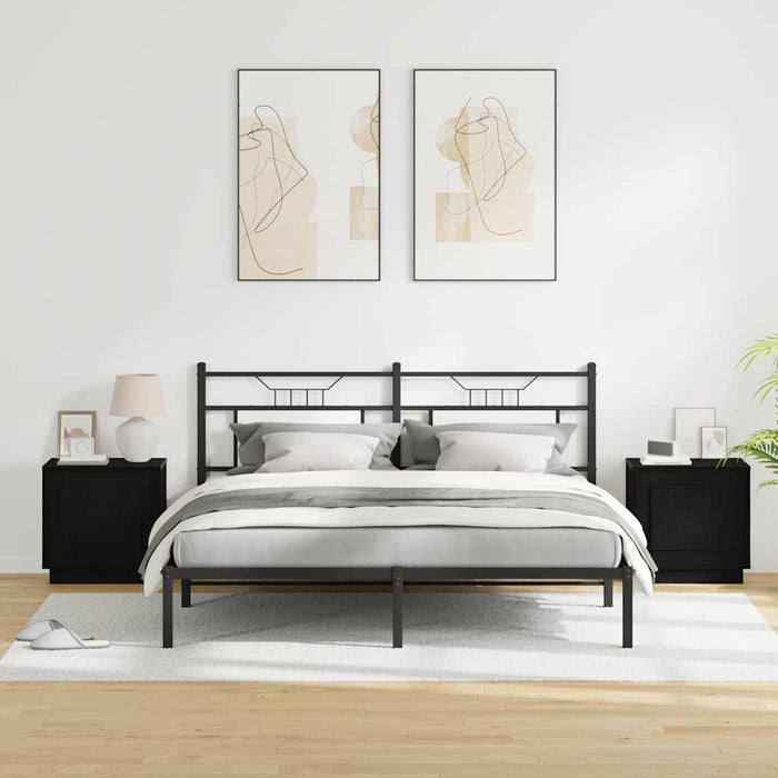 Dulap de noapte 2 pcs Negru 44 x 34,5 x 45 cm Lemn compozit - WALTI WALTI