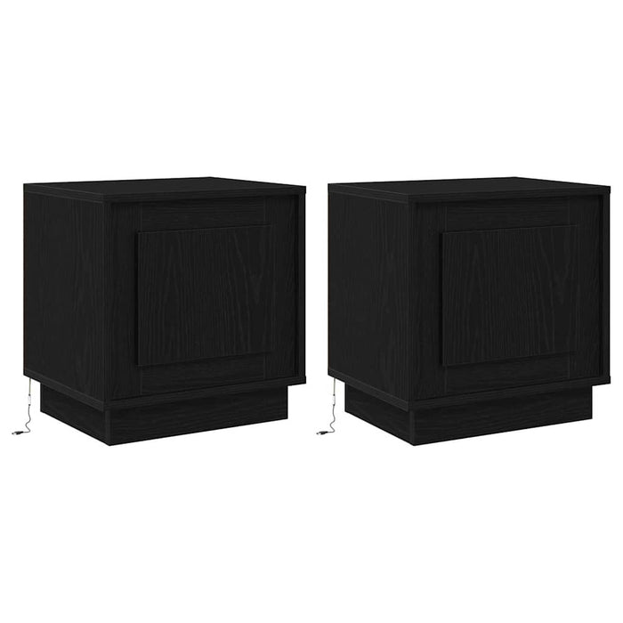 Dulap de noapte 2 pcs Negru 44 x 34,5 x 45 cm Lemn compozit - WALTI WALTI
