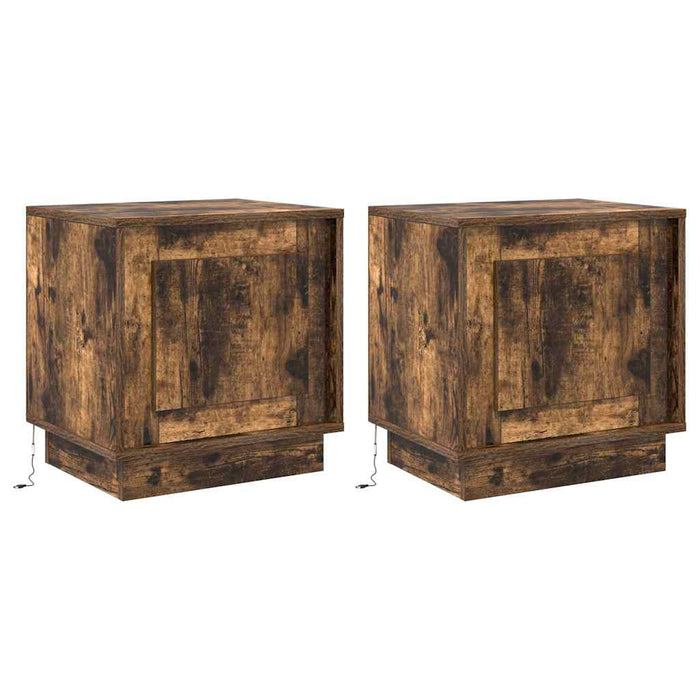 Dulap de noapte 2 pcs Stejar fumuriu 44 x 34,5 x 45 cm - WALTI WALTI