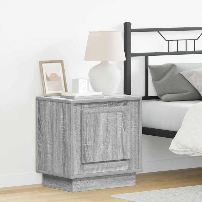 Dulap de noapte 2 pcs Gri 44 x 34,5 x 45 cm Lemn compozit - WALTI WALTI