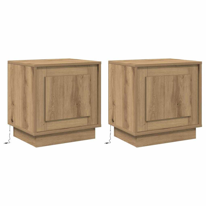 Dulap de noapte 2 pcs Stejar Artizanal 44 x 34,5 x 45 cm - WALTI WALTI