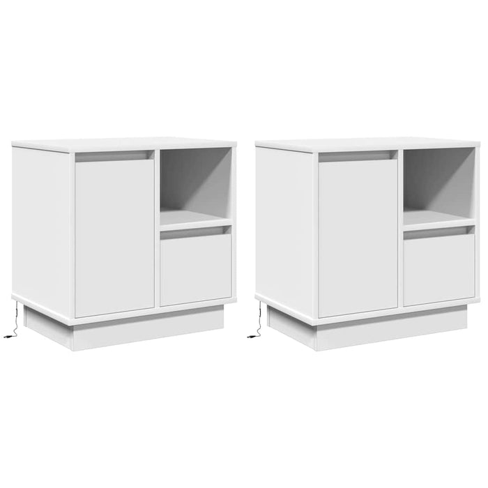 Dulap de noapte 2 pcs Alb 50 x 34,5 x 50 cm Lemn compozit - WALTI WALTI