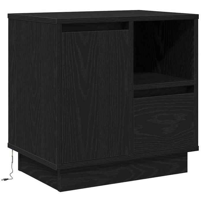 Dulap de noapte Stejar Negru 50 x 34,5 x 50 cm Lemn compozit - WALTI WALTI