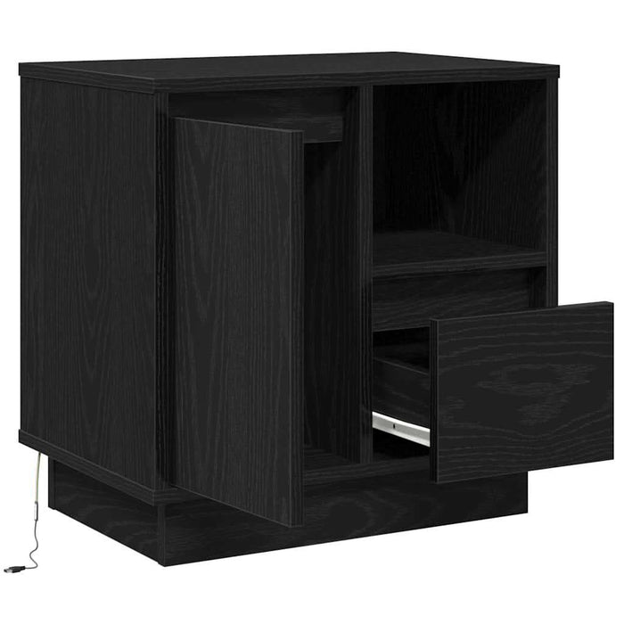 Dulap de noapte cu sertar 2 pcs Stejar Negru 50 x 34,5 x 50 cm - WALTI WALTI
