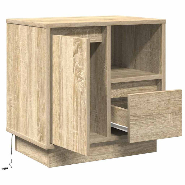 Dulap de noapte Stejar Sonoma 50 x 34,5 x 50 cm Lemn compozit - WALTI WALTI