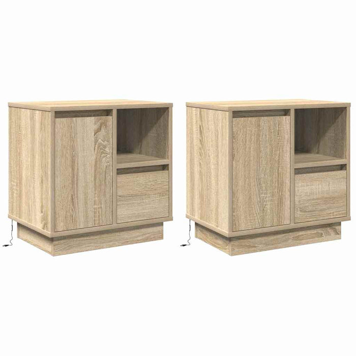 Dulap de noapte cu sertar 2 pcs Stejar Sonoma 50 x 34,5 x 50 cm - WALTI WALTI
