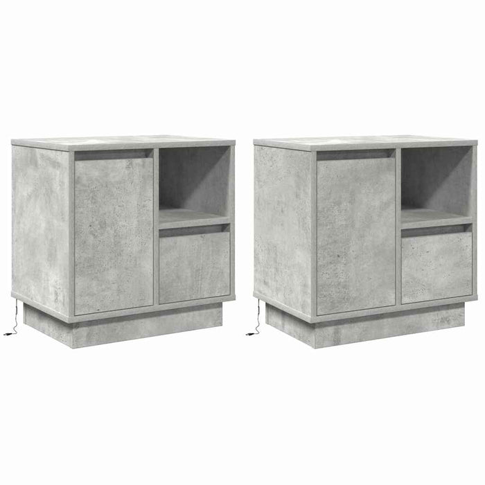 Dulap de noapte cu sertar 2 pcs Gri din beton 50 x 34,5 x 50 cm - WALTI WALTI