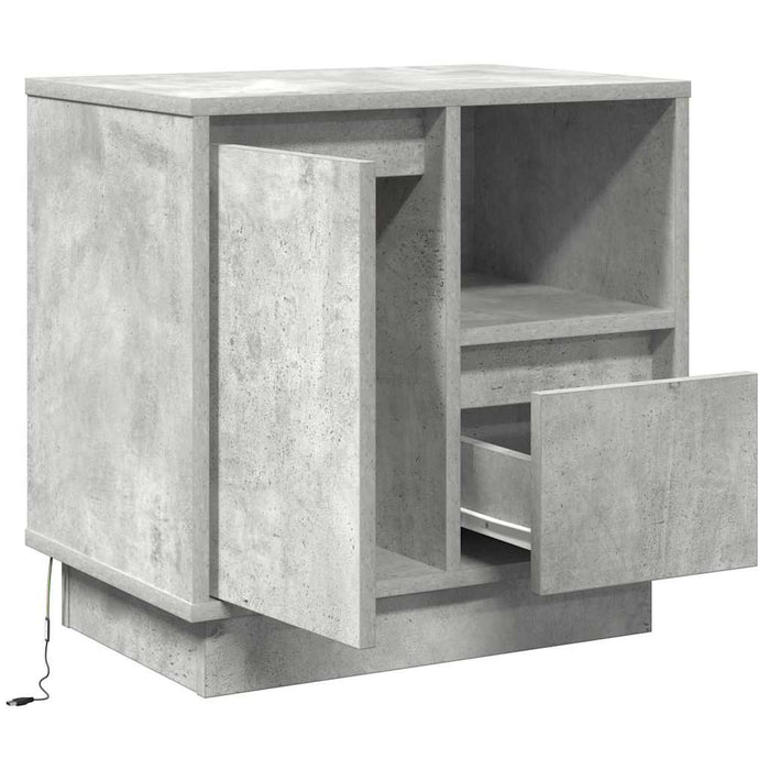 Dulap de noapte cu sertar 2 pcs Gri din beton 50 x 34,5 x 50 cm - WALTI WALTI