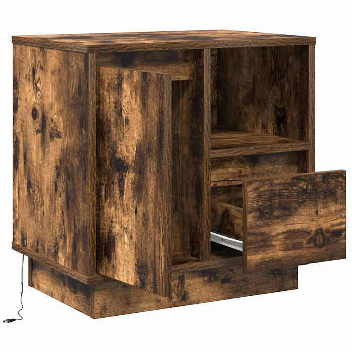Dulap de noapte 2 pcs Stejar fumuriu 50 x 34,5 x 50 cm - WALTI WALTI