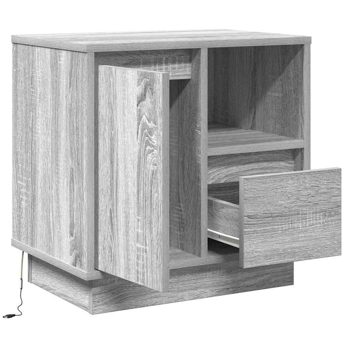 Dulap de noapte 2 pcs Gri 50 x 34,5 x 50 cm Lemn compozit - WALTI WALTI