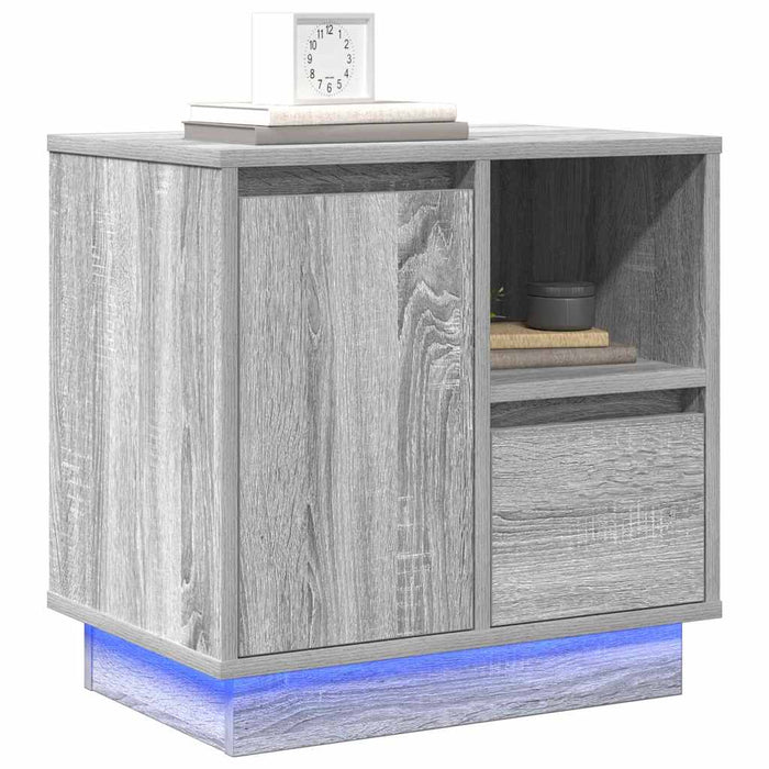 Dulap de noapte 2 pcs Gri 50 x 34,5 x 50 cm Lemn compozit - WALTI WALTI
