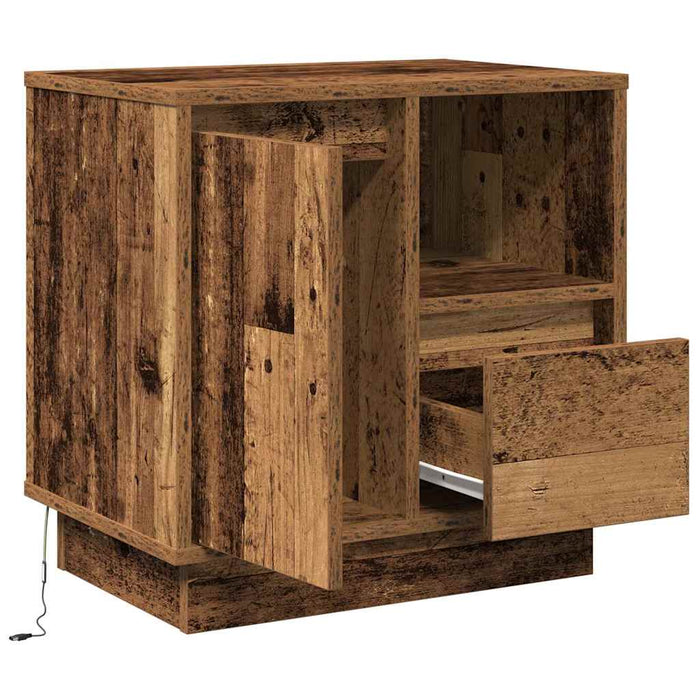 Dulap de noapte cu sertar 2 pcs Lemn vechi 50 x 34,5 x 50 cm - WALTI WALTI