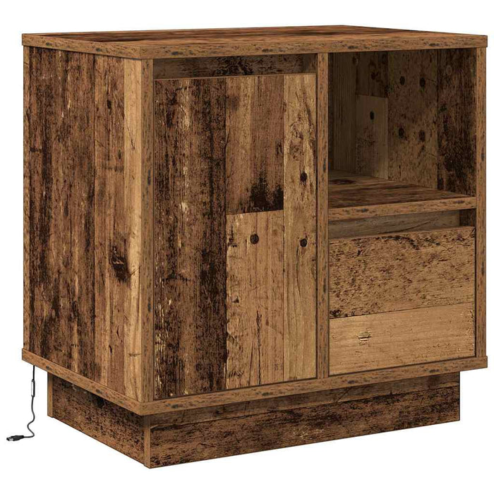 Dulap de noapte cu sertar 2 pcs Lemn vechi 50 x 34,5 x 50 cm - WALTI WALTI