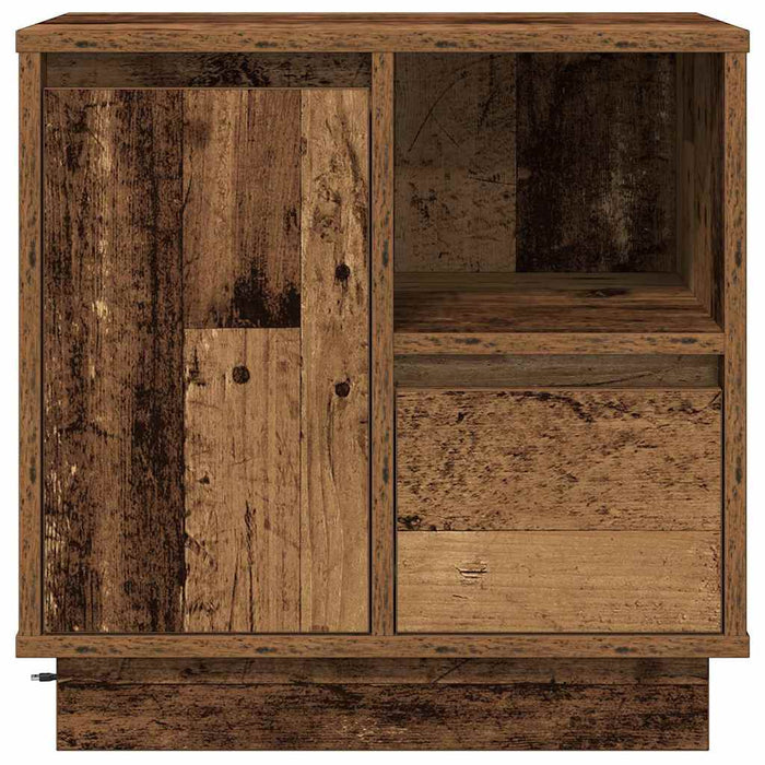 Dulap de noapte cu sertar 2 pcs Lemn vechi 50 x 34,5 x 50 cm - WALTI WALTI