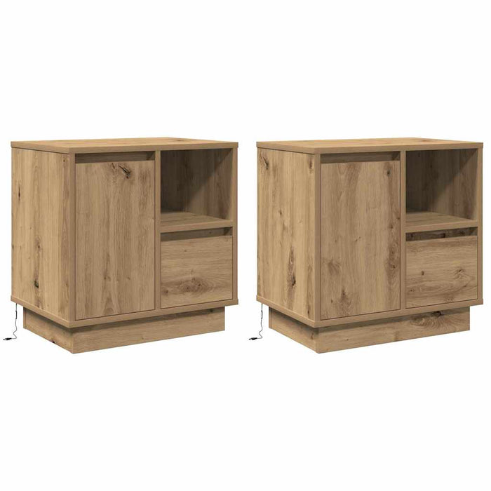 Dulap de noapte 2 pcs Stejar Artizanal 50 x 34,5 x 50 cm - WALTI WALTI