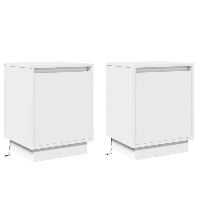 Dulap de noapte 2 pcs Alb 39 x 34,5 x 50 cm Lemn compozit - WALTI WALTI