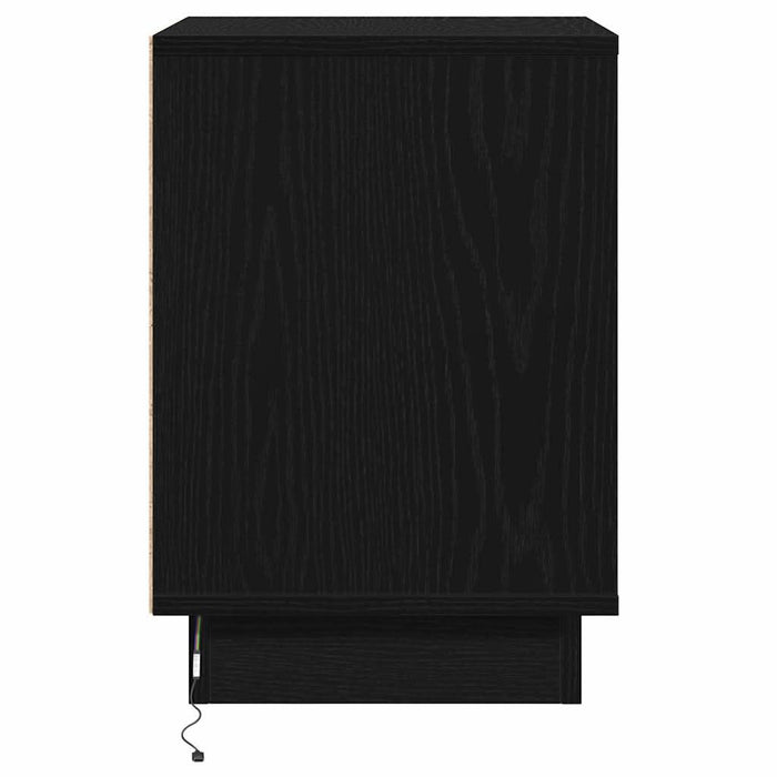 Dulap de noapte Stejar Negru 39 x 34,5 x 50 cm Lemn compozit - WALTI WALTI