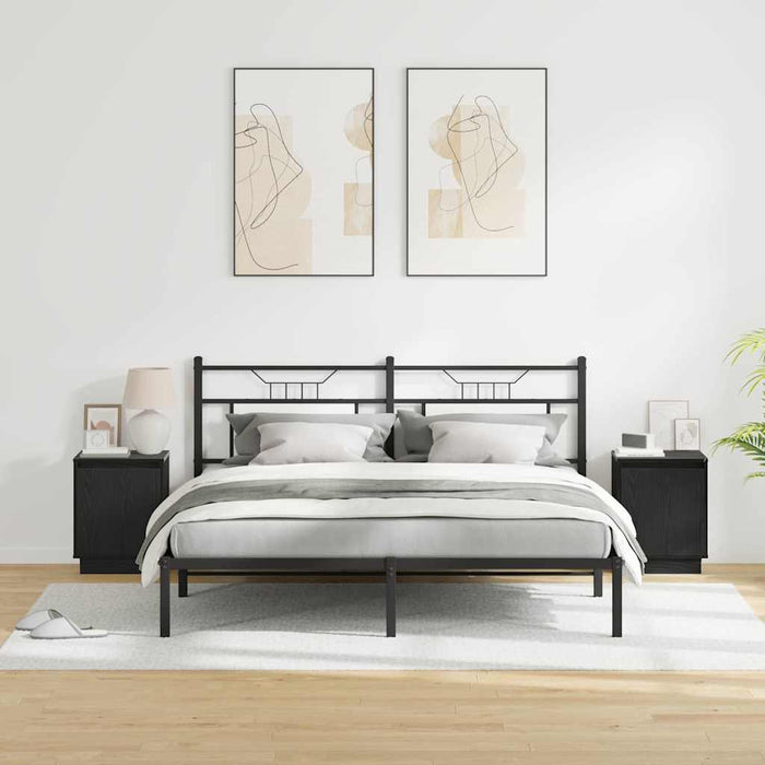 Dulap de noapte 2 pcs Stejar Negru 39 x 34,5 x 50 cm - WALTI WALTI
