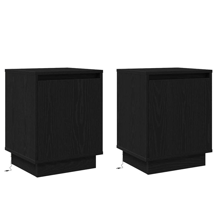 Dulap de noapte 2 pcs Stejar Negru 39 x 34,5 x 50 cm - WALTI WALTI
