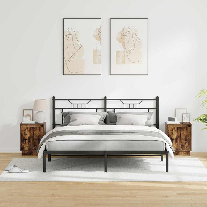 Dulap de noapte cu 2 pcs Stejar fumuriu 39 x 34.5 x 50 cm - WALTI WALTI