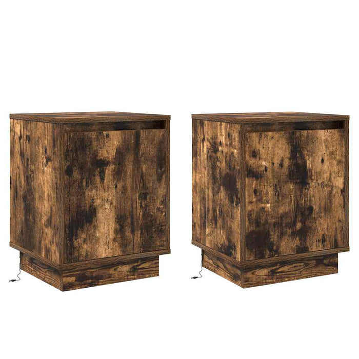 Dulap de noapte cu 2 pcs Stejar fumuriu 39 x 34.5 x 50 cm - WALTI WALTI