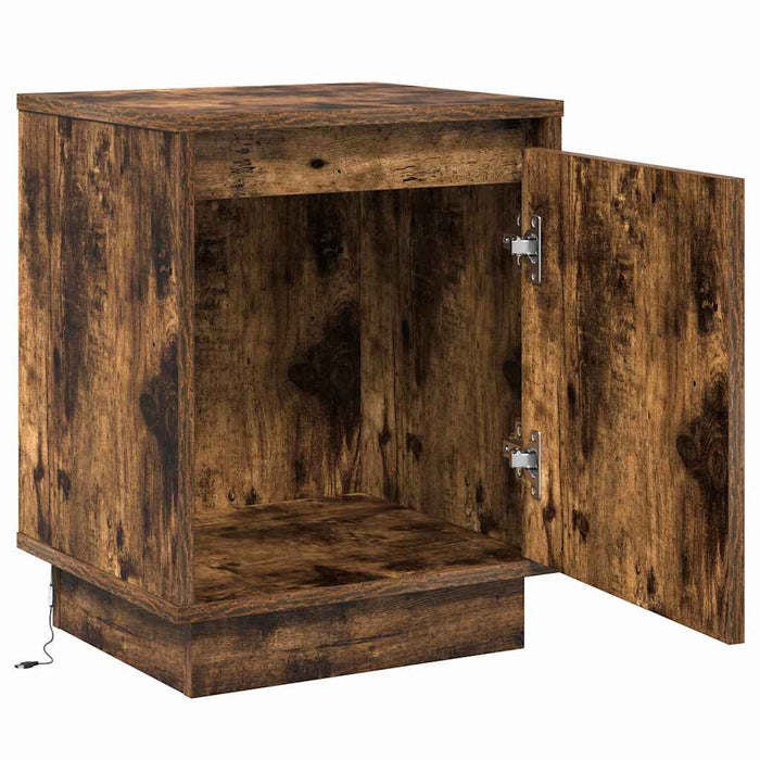 Dulap de noapte cu 2 pcs Stejar fumuriu 39 x 34.5 x 50 cm - WALTI WALTI