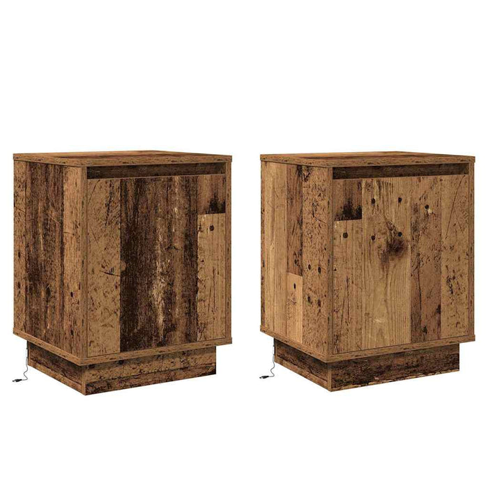 Dulap de noapte 2 pcs Lemn vechi 39 x 34,5 x 50 cm - WALTI WALTI