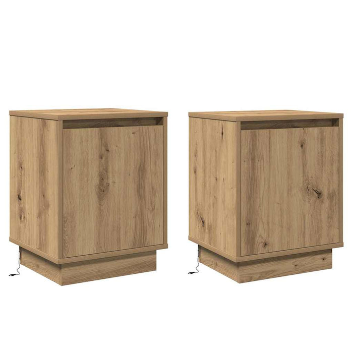 Dulap de noapte 2 pcs Stejar Artizanal 39 x 34,5 x 50 cm - WALTI WALTI
