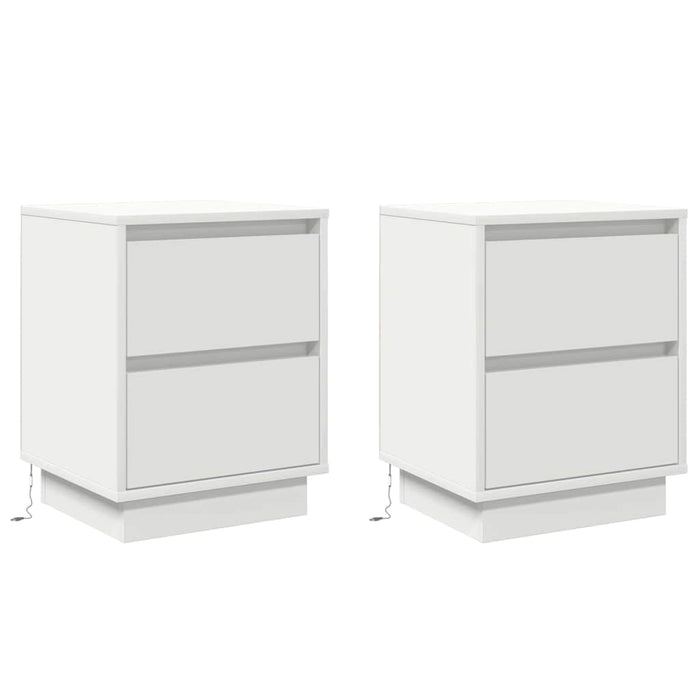 Dulap de noapte 2 pcs Alb 39 x 34,5 x 50 cm Lemn compozit - WALTI WALTI