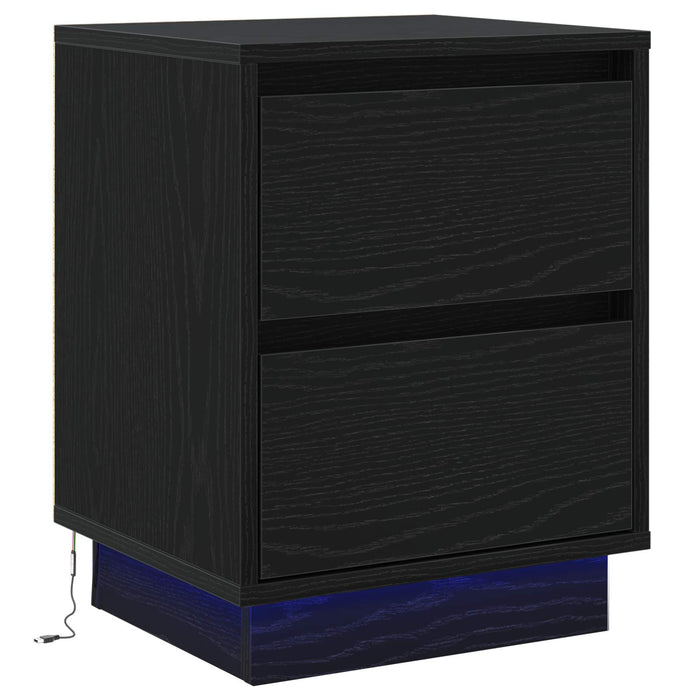 Dulap de noapte Stejar Negru 39 x 34,5 x 50 cm Lemn compozit - WALTI WALTI