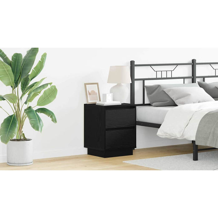 Dulap de noapte cu sertar 2 pcs Stejar Negru 39 x 34,5 x 50 cm - WALTI WALTI