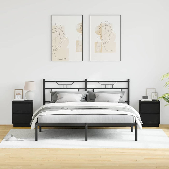 Dulap de noapte cu sertar 2 pcs Stejar Negru 39 x 34,5 x 50 cm - WALTI WALTI