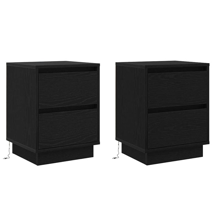 Dulap de noapte cu sertar 2 pcs Stejar Negru 39 x 34,5 x 50 cm - WALTI WALTI