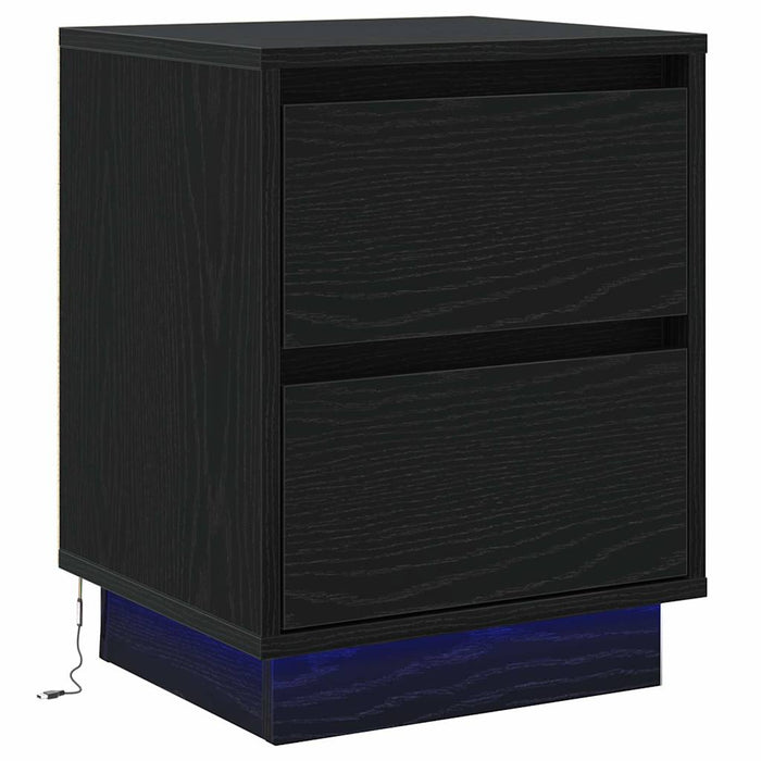 Dulap de noapte cu sertar 2 pcs Stejar Negru 39 x 34,5 x 50 cm - WALTI WALTI