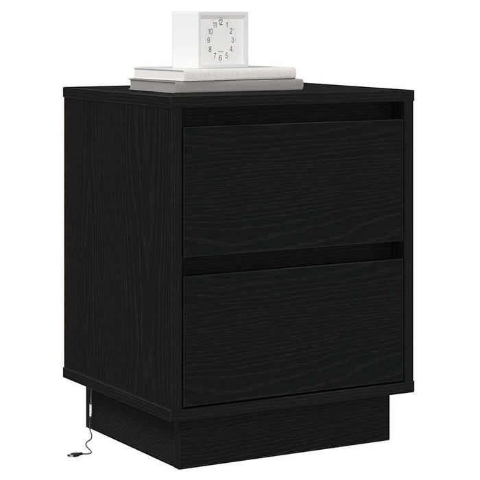 Dulap de noapte cu sertar 2 pcs Stejar Negru 39 x 34,5 x 50 cm - WALTI WALTI
