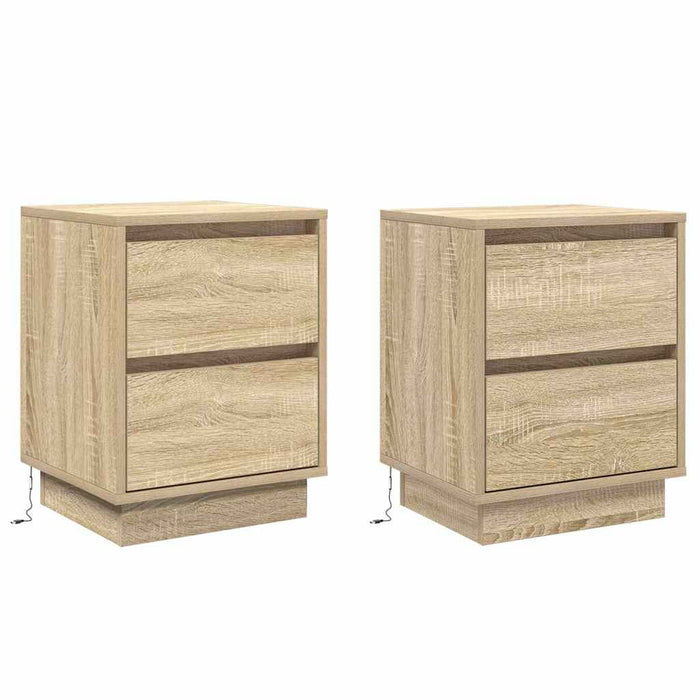 Dulap de noapte cu sertar 2 pcs Stejar Sonoma 39 x 34,5 x 50 cm - WALTI WALTI