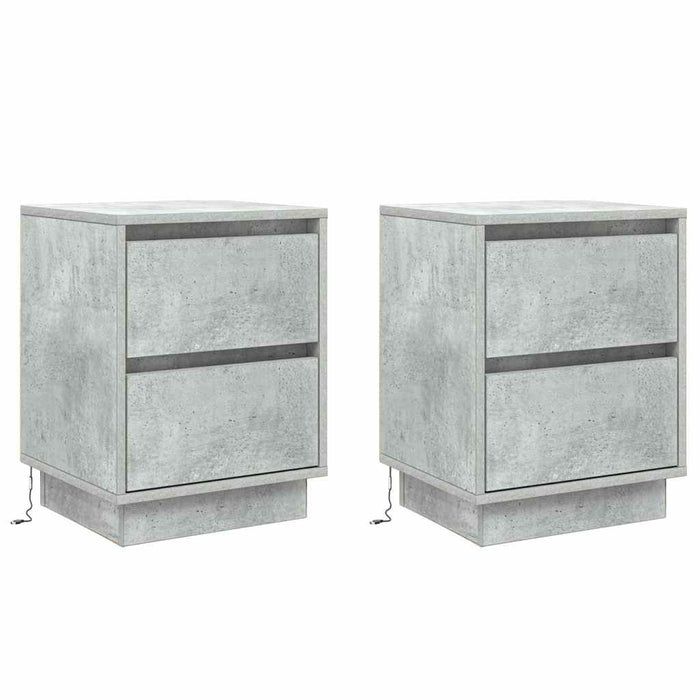 Dulap de noapte cu sertar 2 pcs Gri din beton 39 x 34,5 x 50 cm - WALTI WALTI