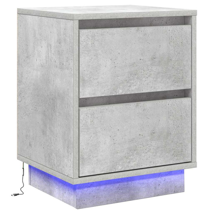 Dulap de noapte cu sertar 2 pcs Gri din beton 39 x 34,5 x 50 cm - WALTI WALTI