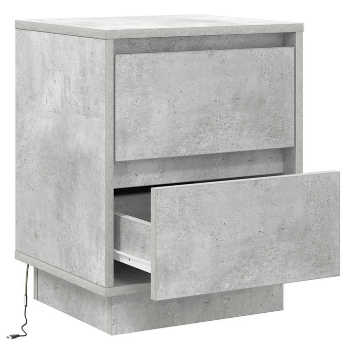 Dulap de noapte cu sertar 2 pcs Gri din beton 39 x 34,5 x 50 cm - WALTI WALTI