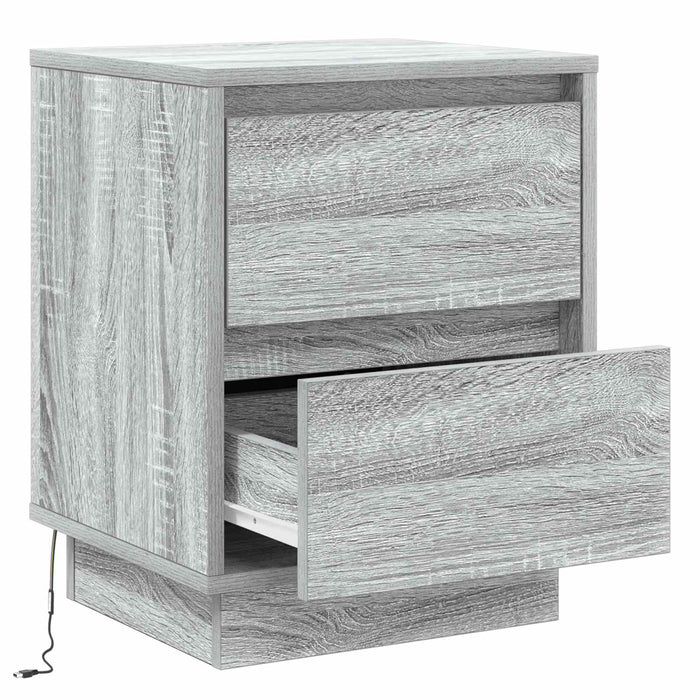 Dulap de noapte cu sertar Gri 39 x 34,5 x 50 cm Lemn compozit - WALTI WALTI