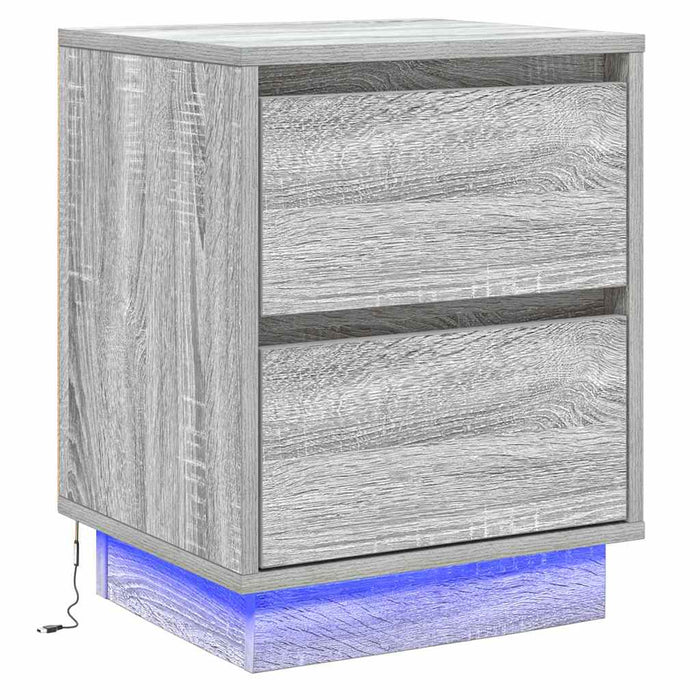 Dulap de noapte 2 pcs Gri 39 x 34,5 x 50 cm Lemn compozit - WALTI WALTI