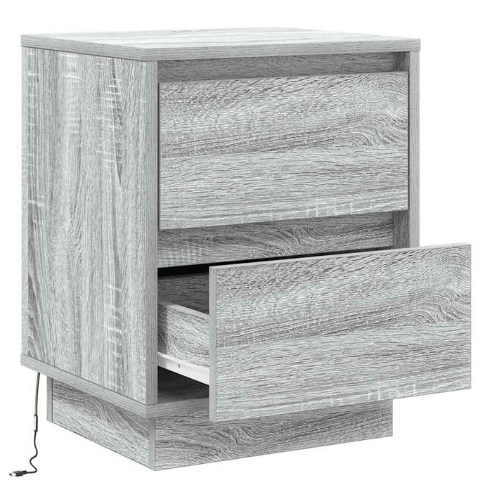Dulap de noapte 2 pcs Gri 39 x 34,5 x 50 cm Lemn compozit - WALTI WALTI