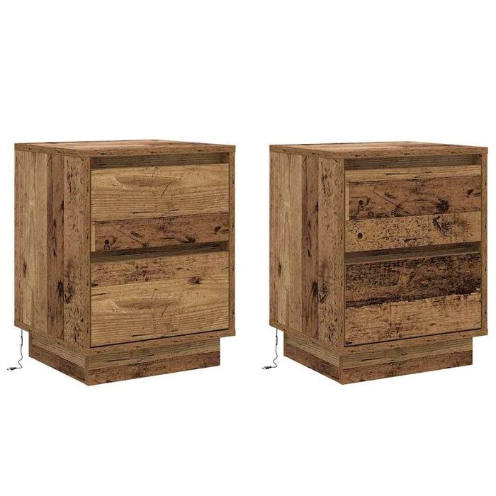 Dulap de noapte cu sertar 2 pcs Lemn vechi 39 x 34,5 x 50 cm - WALTI WALTI