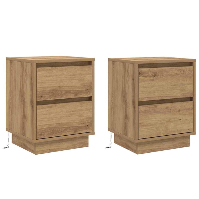 Dulap de noapte 2 pcs Stejar Artizanal 39 x 34,5 x 50 cm - WALTI WALTI