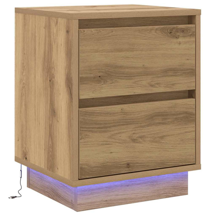 Dulap de noapte 2 pcs Stejar Artizanal 39 x 34,5 x 50 cm - WALTI WALTI