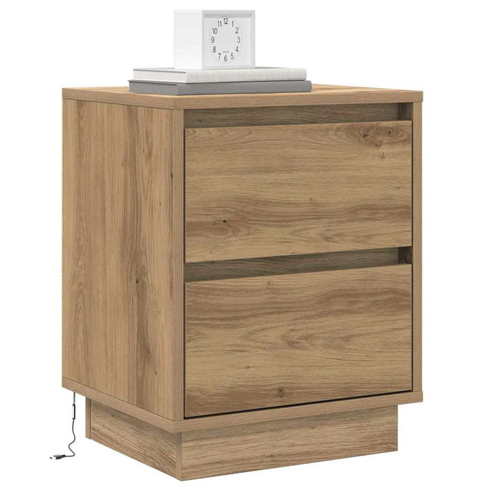 Dulap de noapte 2 pcs Stejar Artizanal 39 x 34,5 x 50 cm - WALTI WALTI